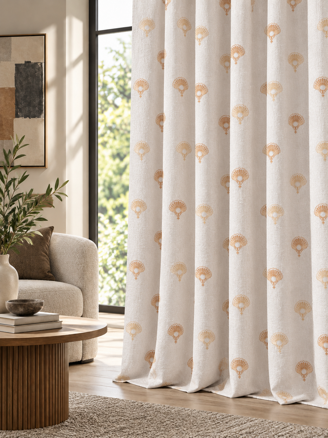 Ador Taupe Marble Curtain Collection