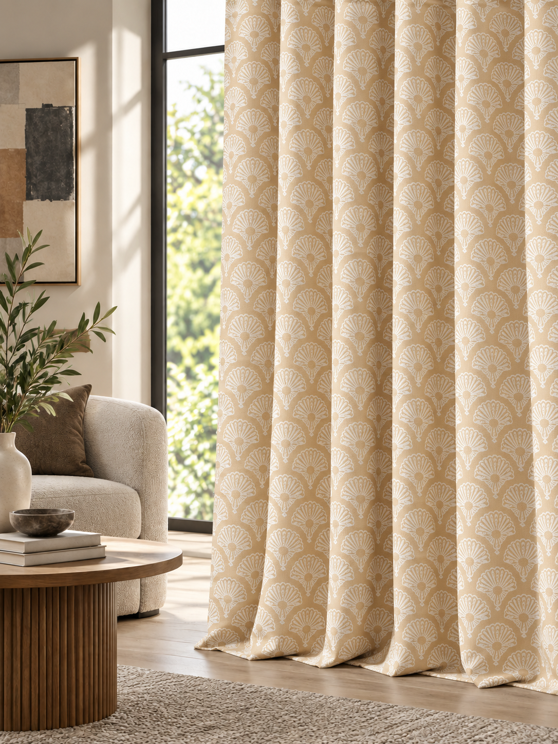 Ador Taupe Marble Curtain Collection