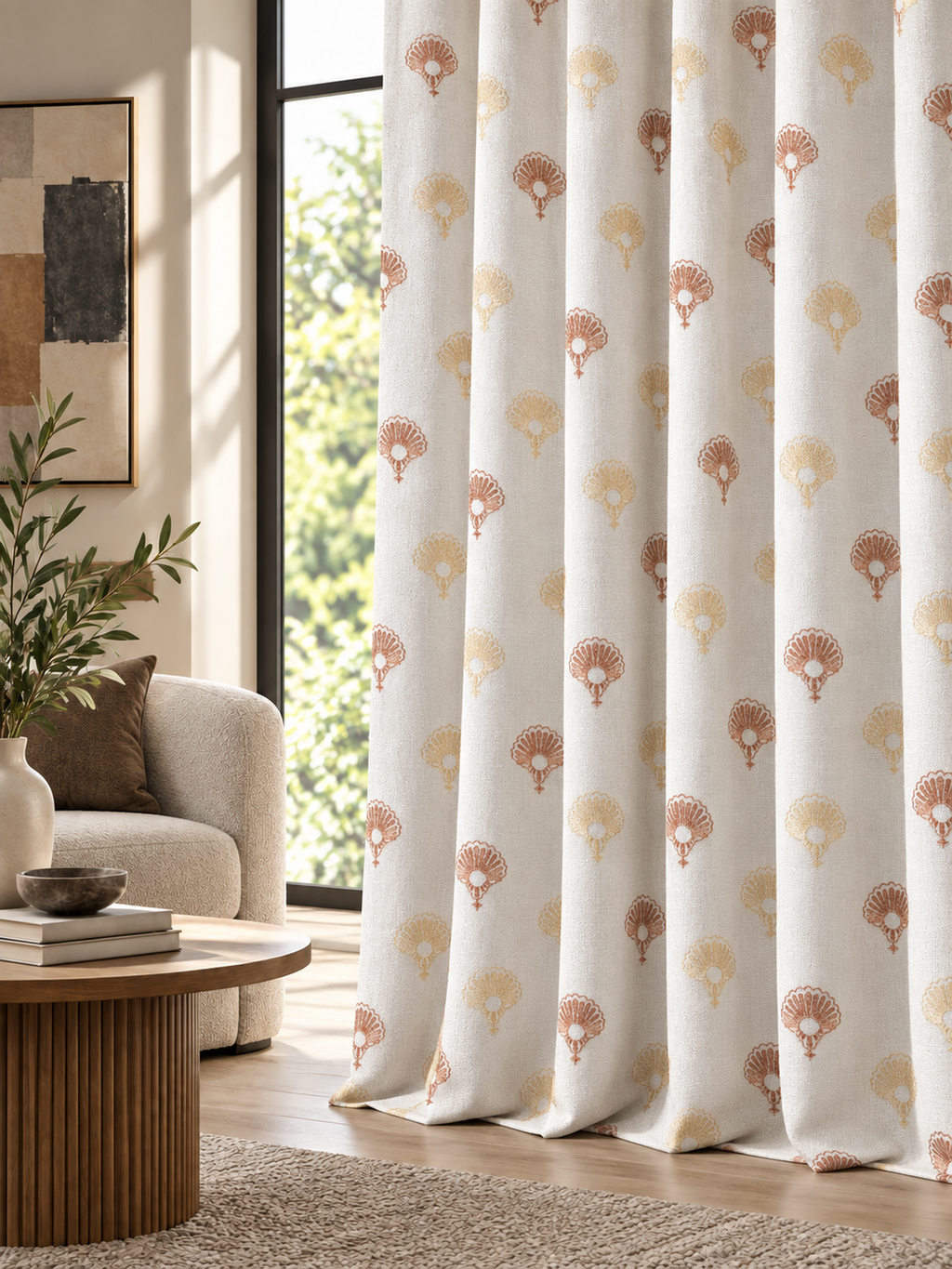 Ador Taupe Marble Curtain Collection