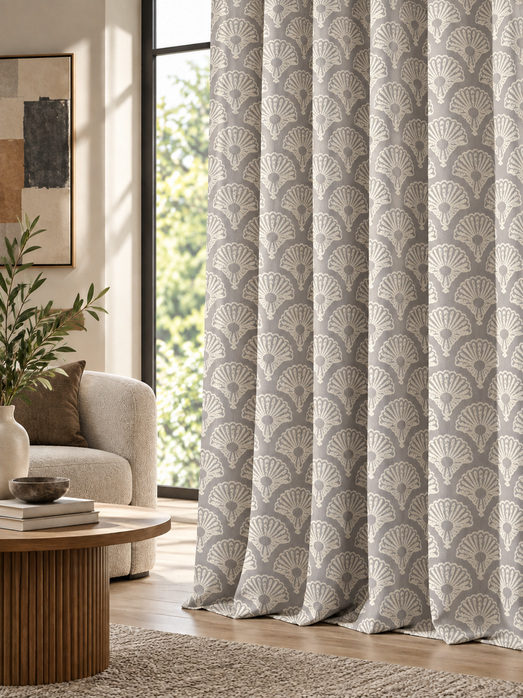 Ador Taupe Marble Curtain Collection