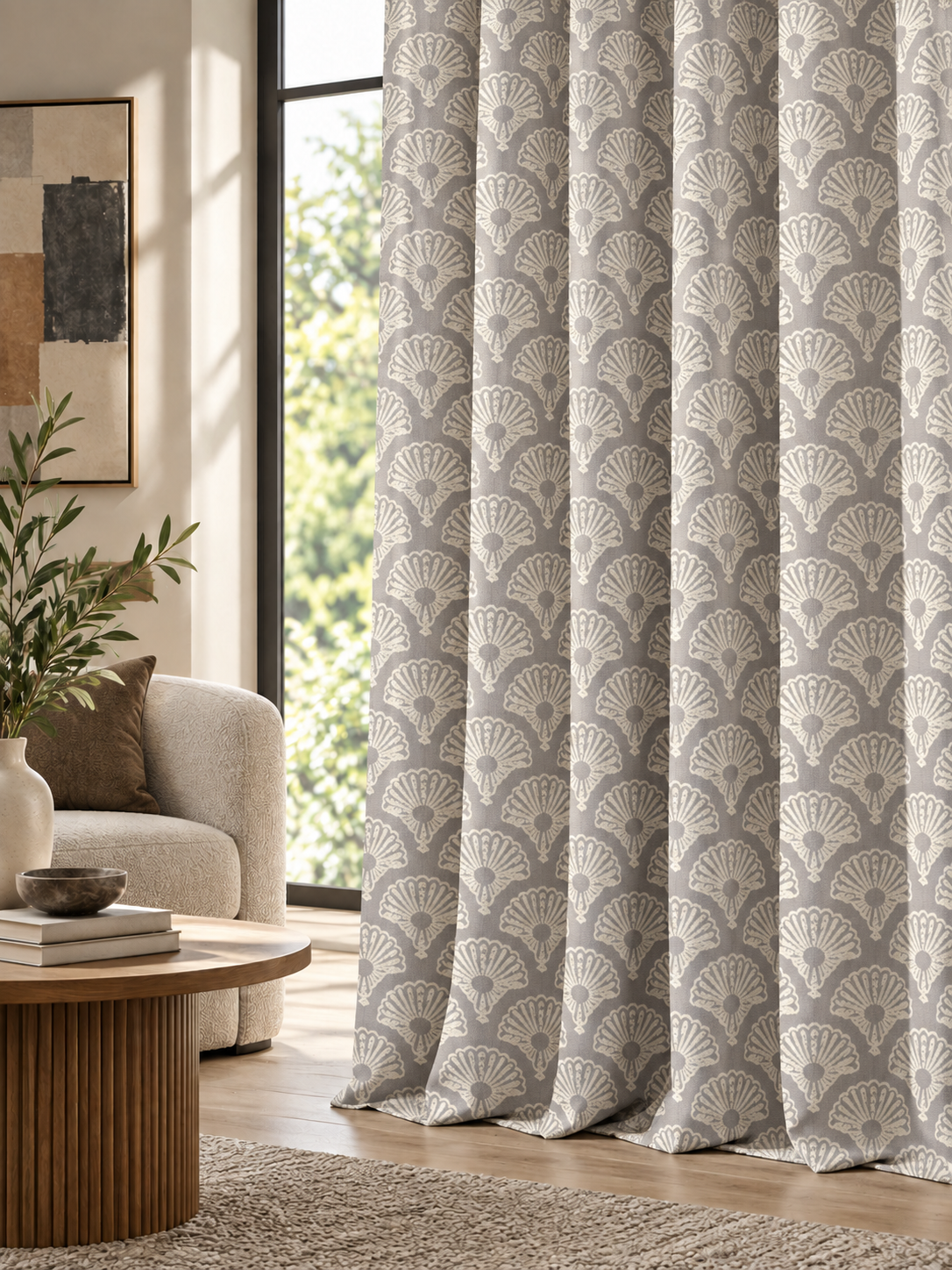 Ador Taupe Marble Curtain Collection