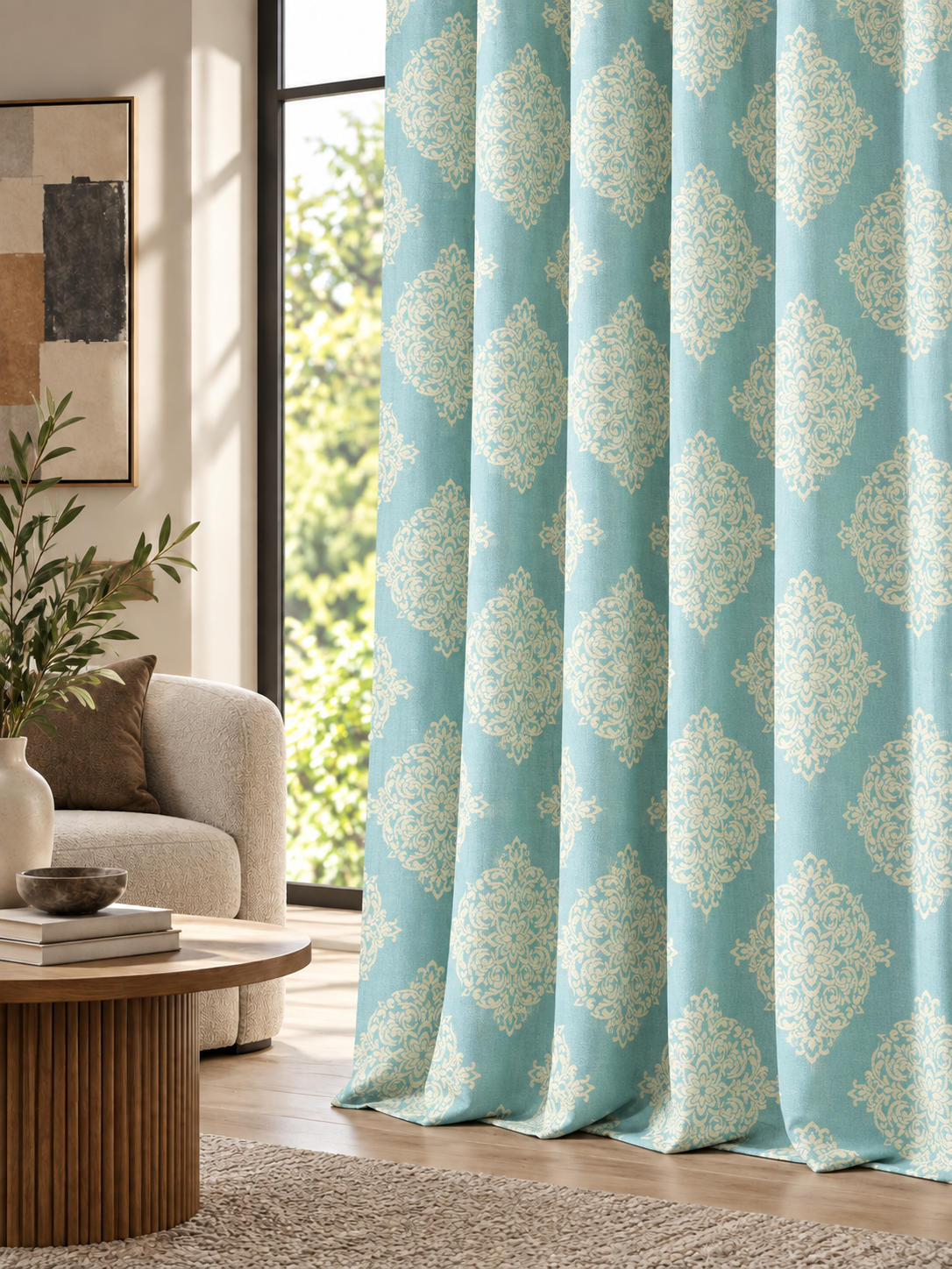 Ador Taupe Marble Curtain Collection