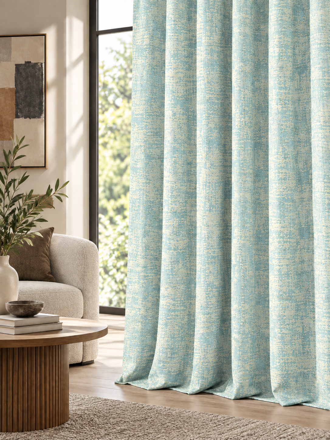 Ador Taupe Marble Curtain Collection