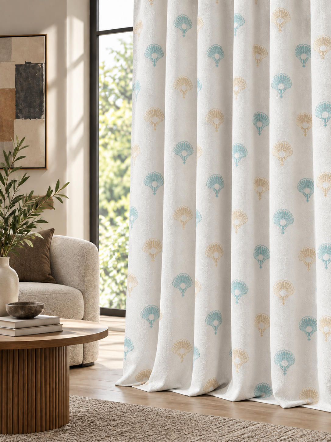 Ador Taupe Marble Curtain Collection