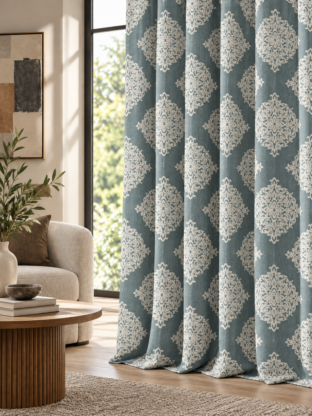 Ador Taupe Marble Curtain Collection