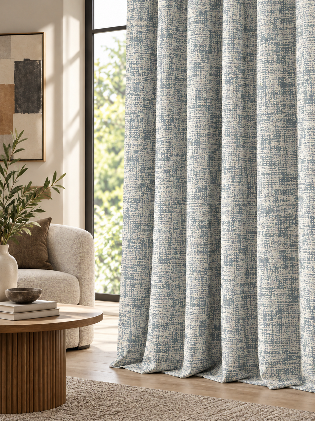 Ador Taupe Marble Curtain Collection