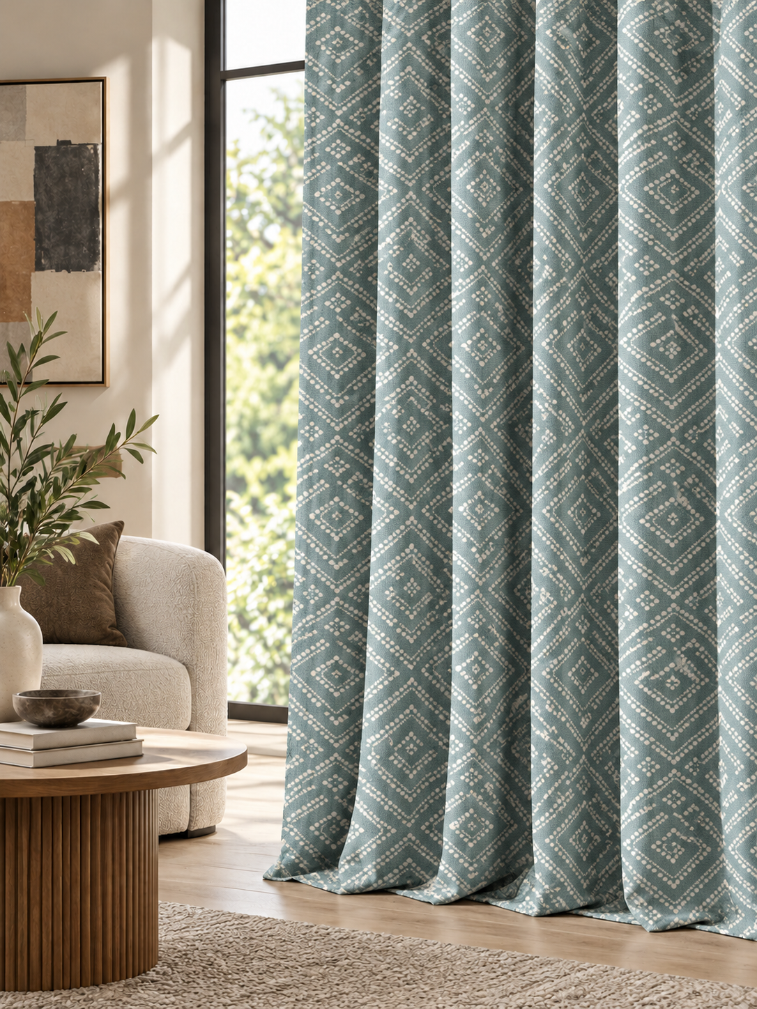 Ador Taupe Marble Curtain Collection
