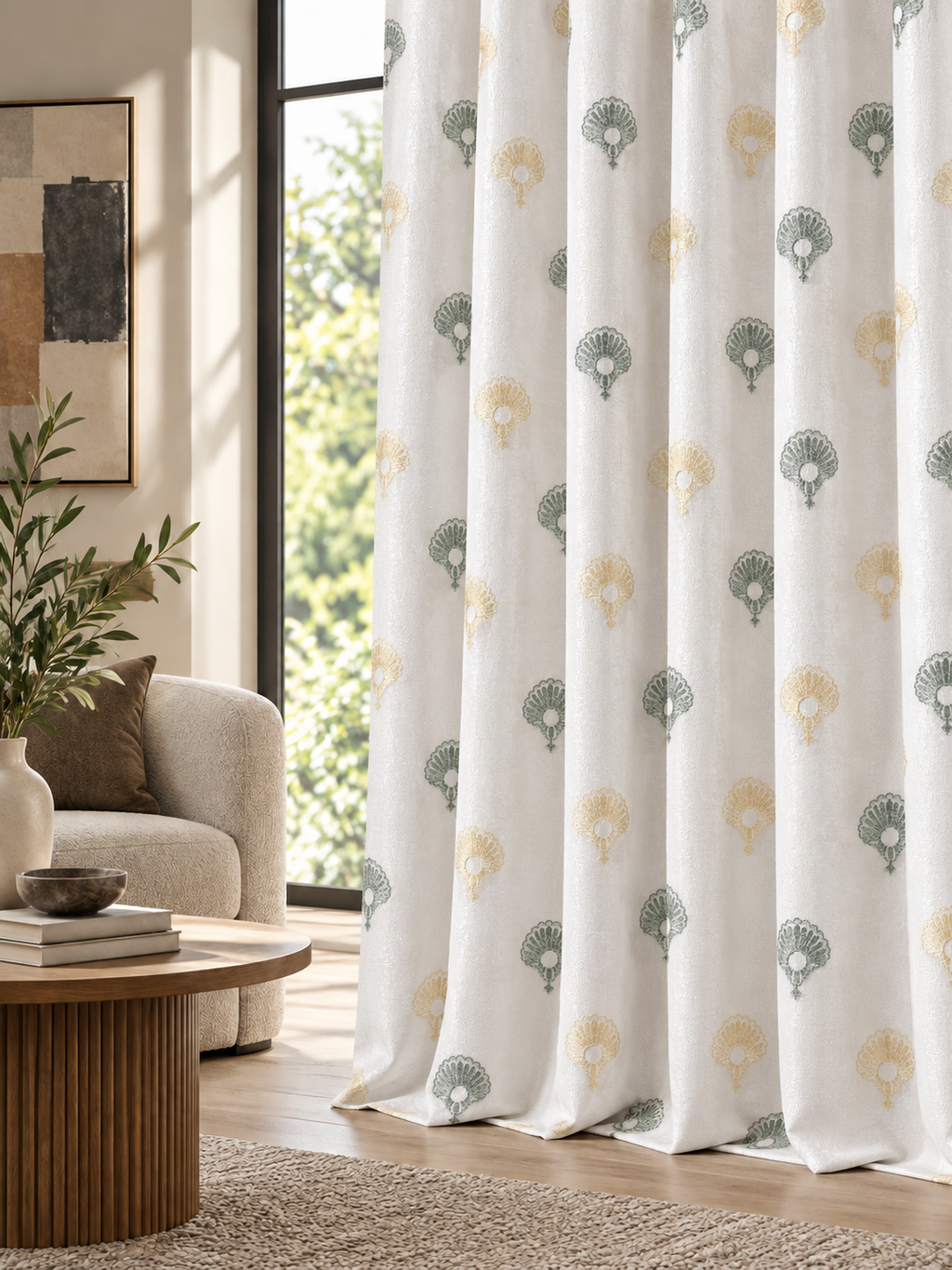 Ador Taupe Marble Curtain Collection