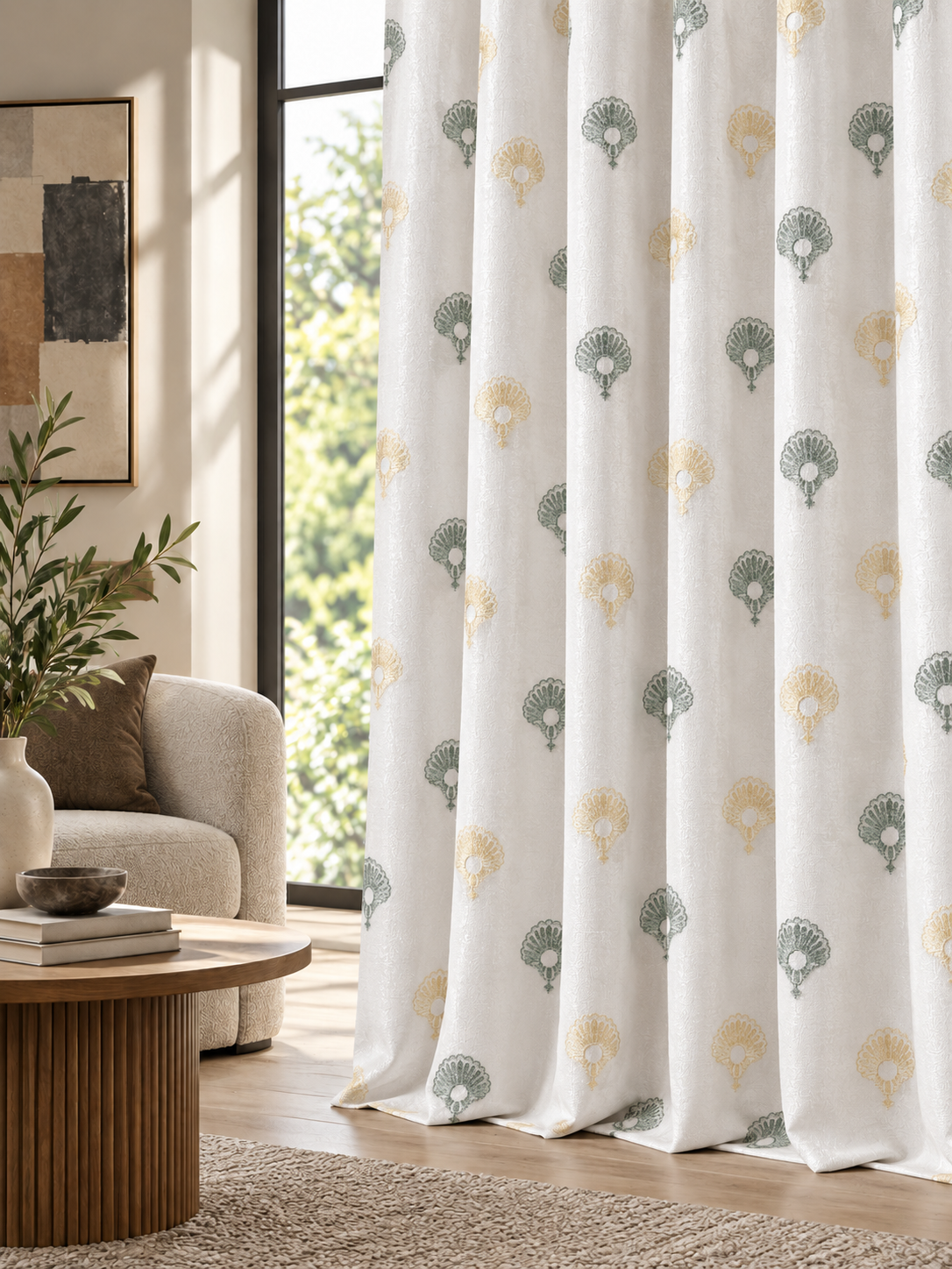 Ador Taupe Marble Curtain Collection