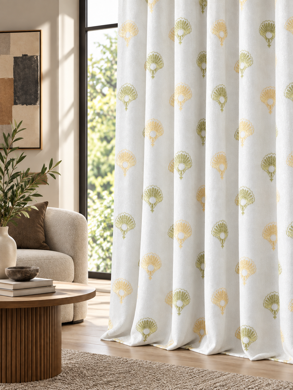 Ador Taupe Marble Curtain Collection
