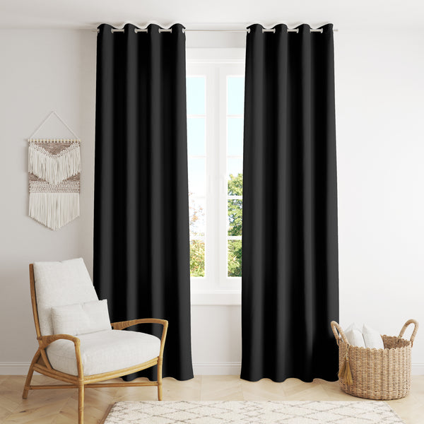 Room Darkening Thermal Insulated Eyelet Noise Reducing Blackout Curtain