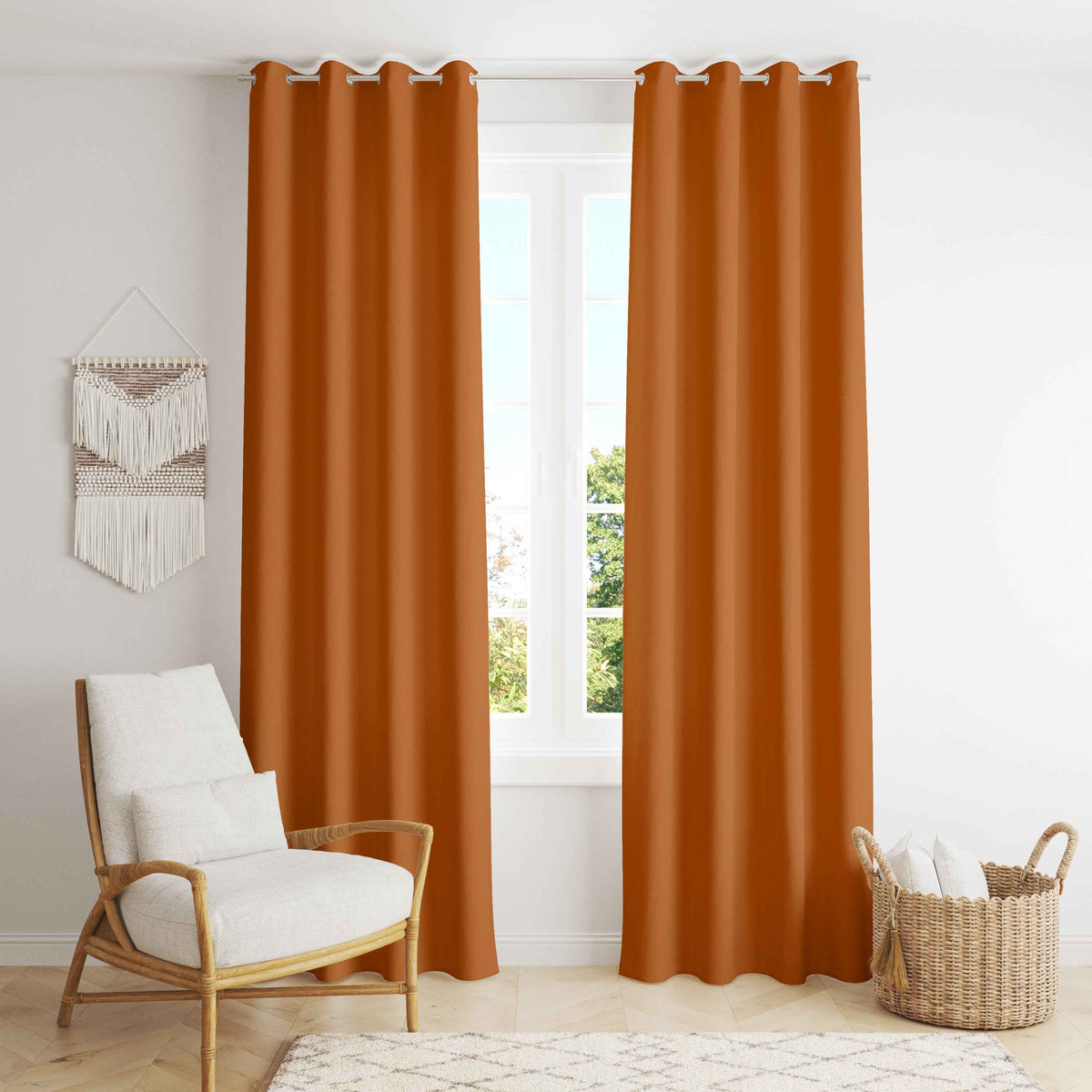 Room Darkening Thermal Insulated Eyelet Noise Reducing Blackout Curtain