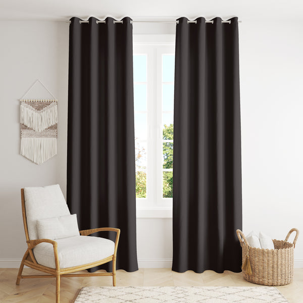 Room Darkening Thermal Insulated Eyelet Noise Reducing Blackout Curtain