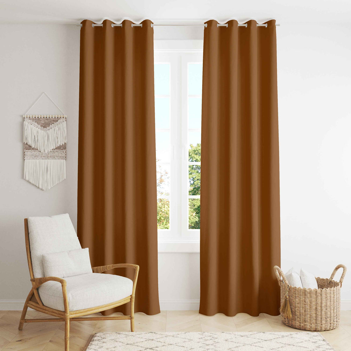 Room Darkening Thermal Insulated Eyelet Noise Reducing Blackout Curtain