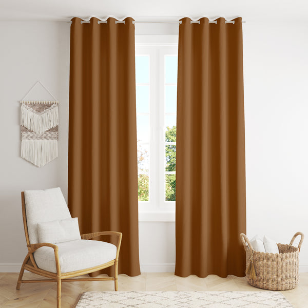 Room Darkening Thermal Insulated Eyelet Noise Reducing Blackout Curtain
