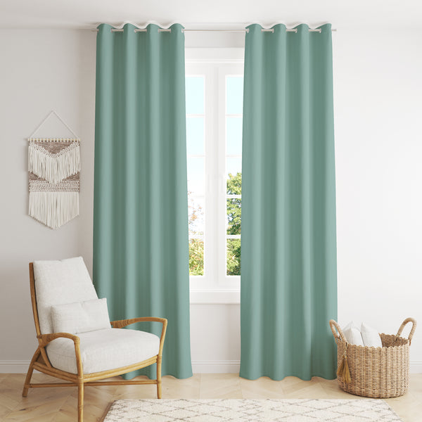Room Darkening Thermal Insulated Eyelet Noise Reducing Blackout Curtain