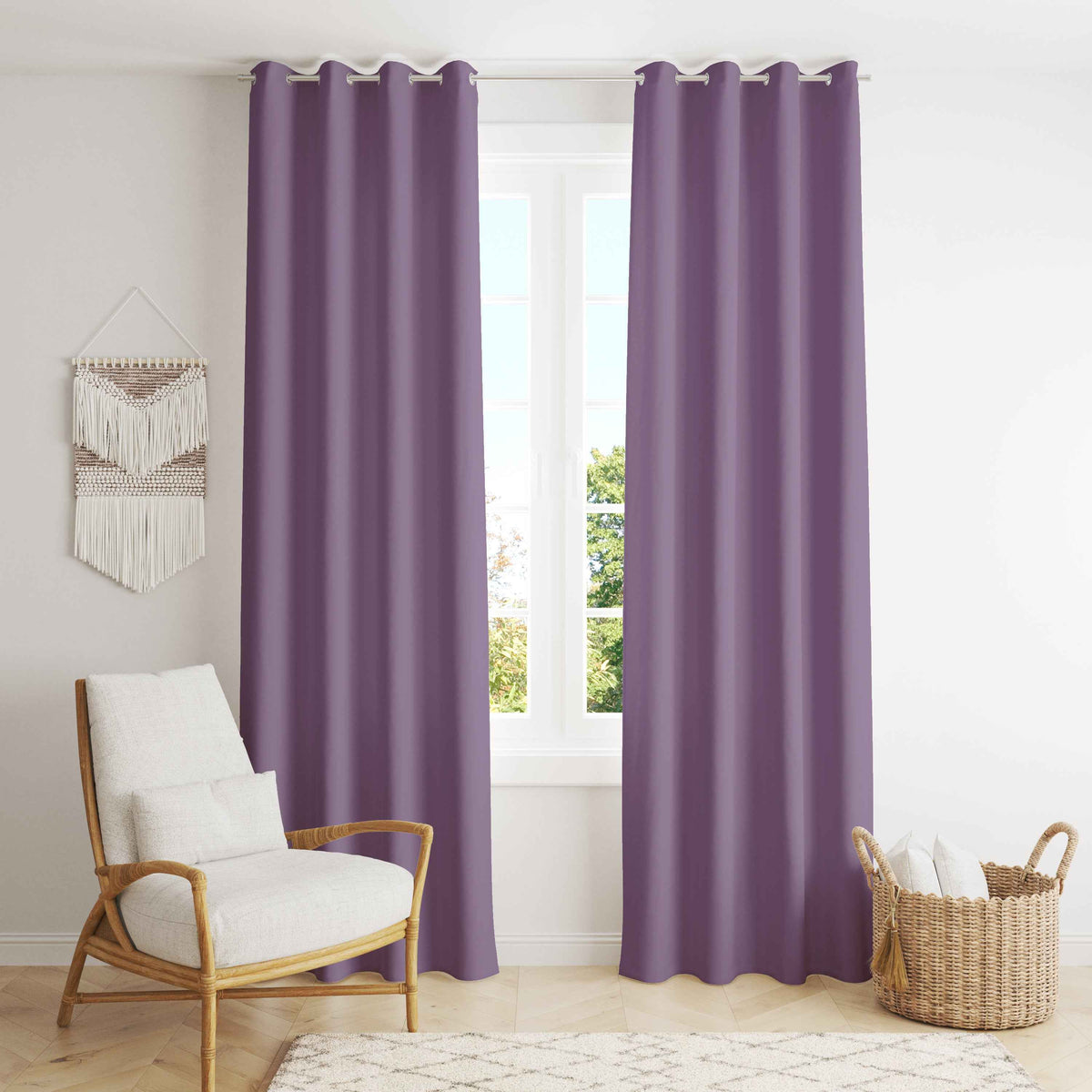 Room Darkening Thermal Insulated Eyelet Noise Reducing Blackout Curtain