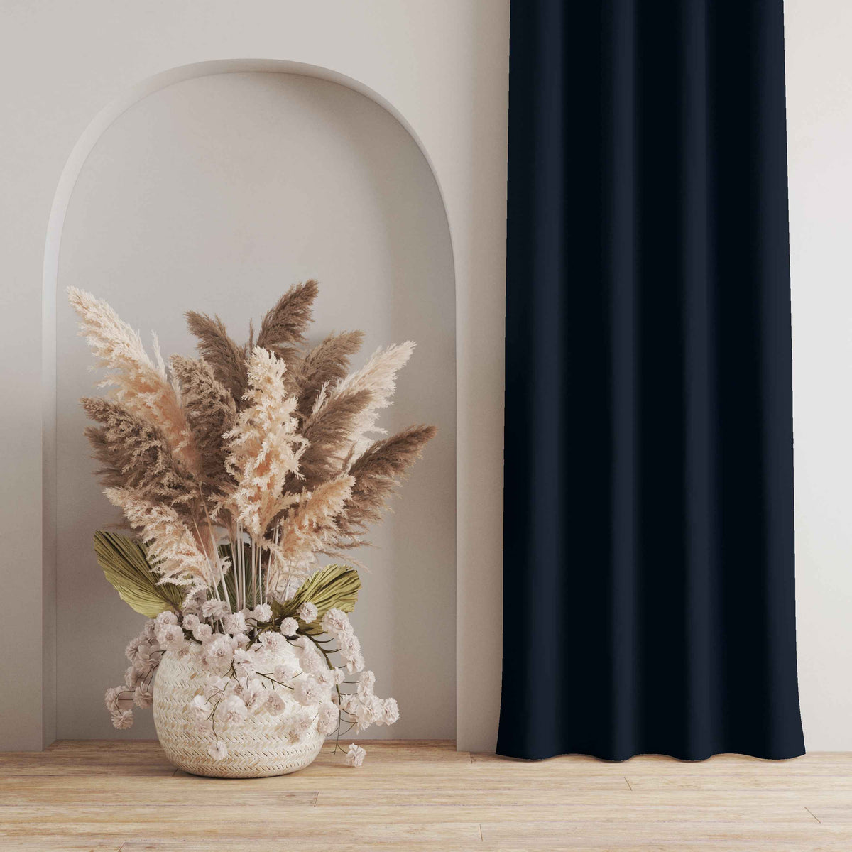 Room Darkening Thermal Insulated Eyelet Noise Reducing Blackout Curtain