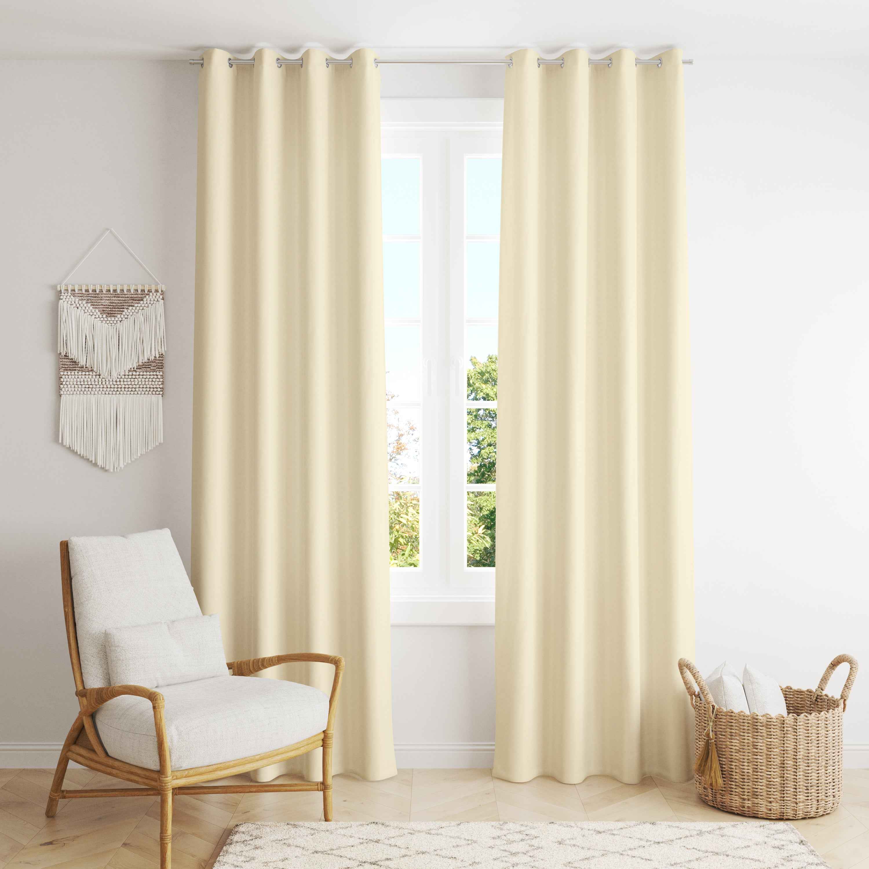 Room Darkening Thermal Insulated Eyelet Noise Reducing Blackout Curtain