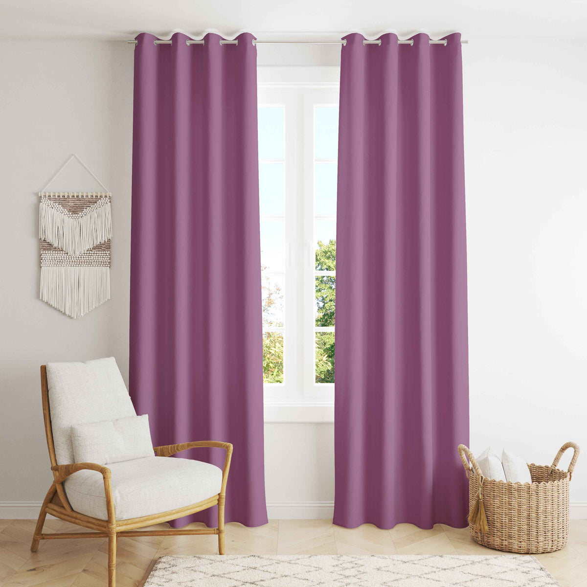 Room Darkening Thermal Insulated Eyelet Noise Reducing Blackout Curtain