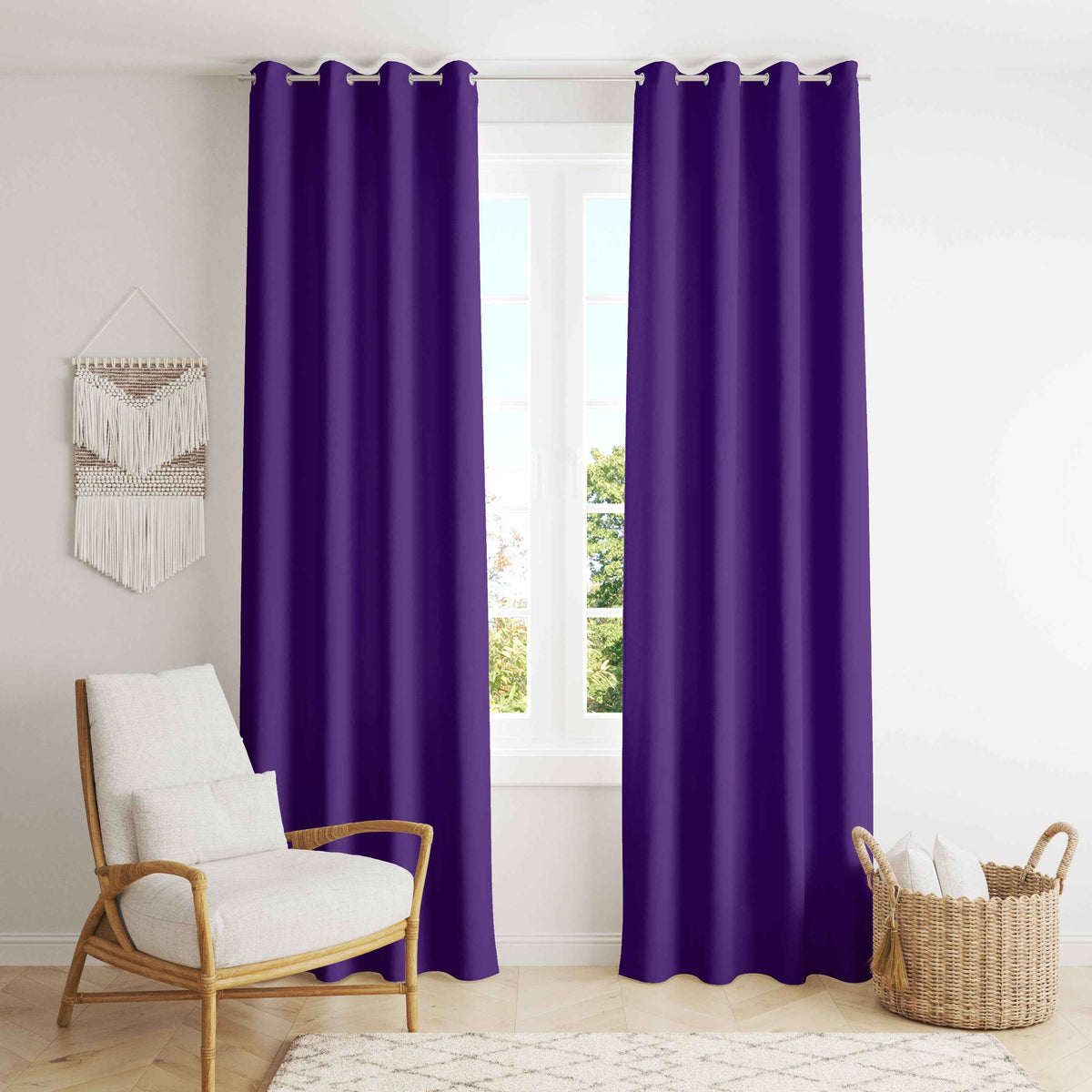 Room Darkening Thermal Insulated Eyelet Noise Reducing Blackout Curtain