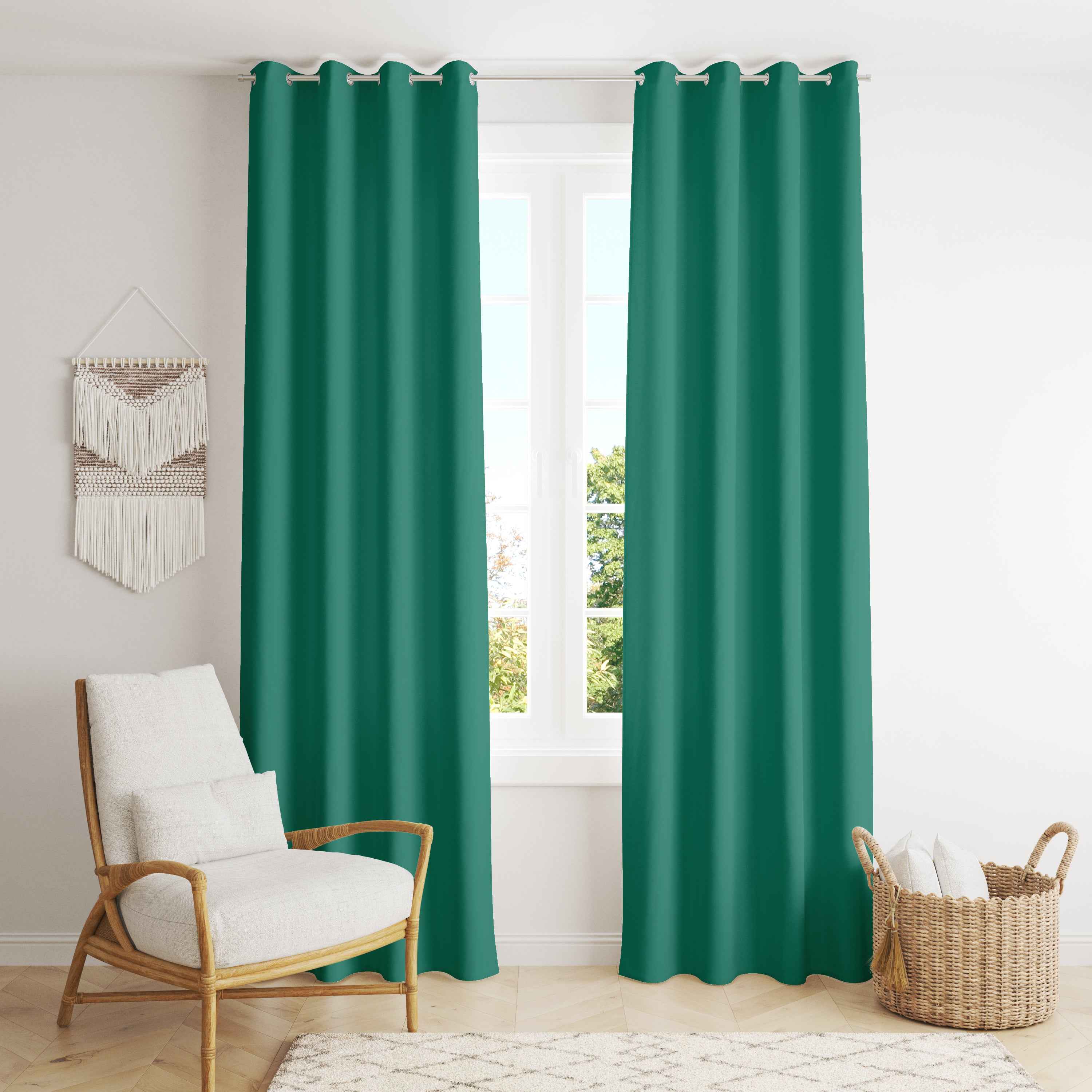 Room Darkening Thermal Insulated Eyelet Noise Reducing Blackout Curtain