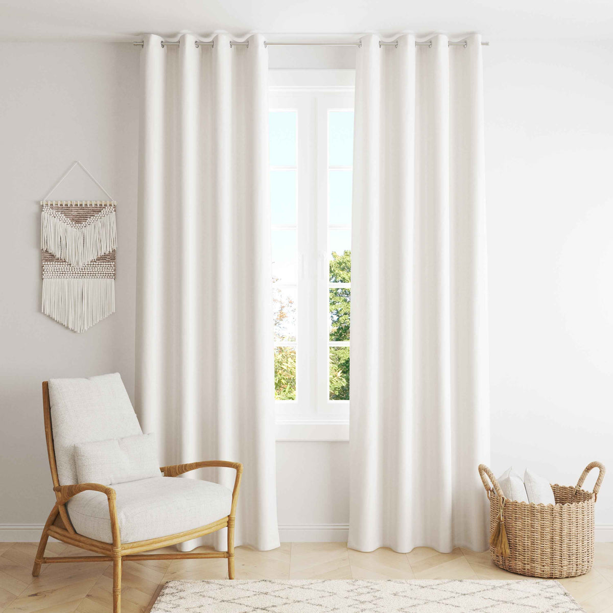 Room Darkening Thermal Insulated Eyelet Noise Reducing Blackout Curtain