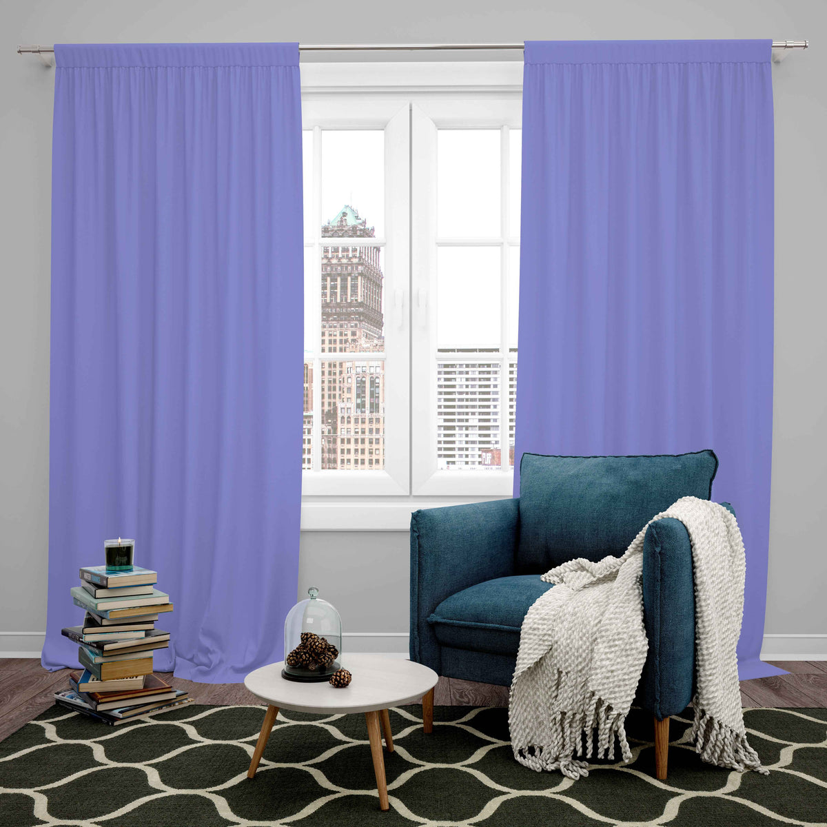 Room Darkening Thermal Insulated Rod Pocket Noise Reducing Blackout Curtain