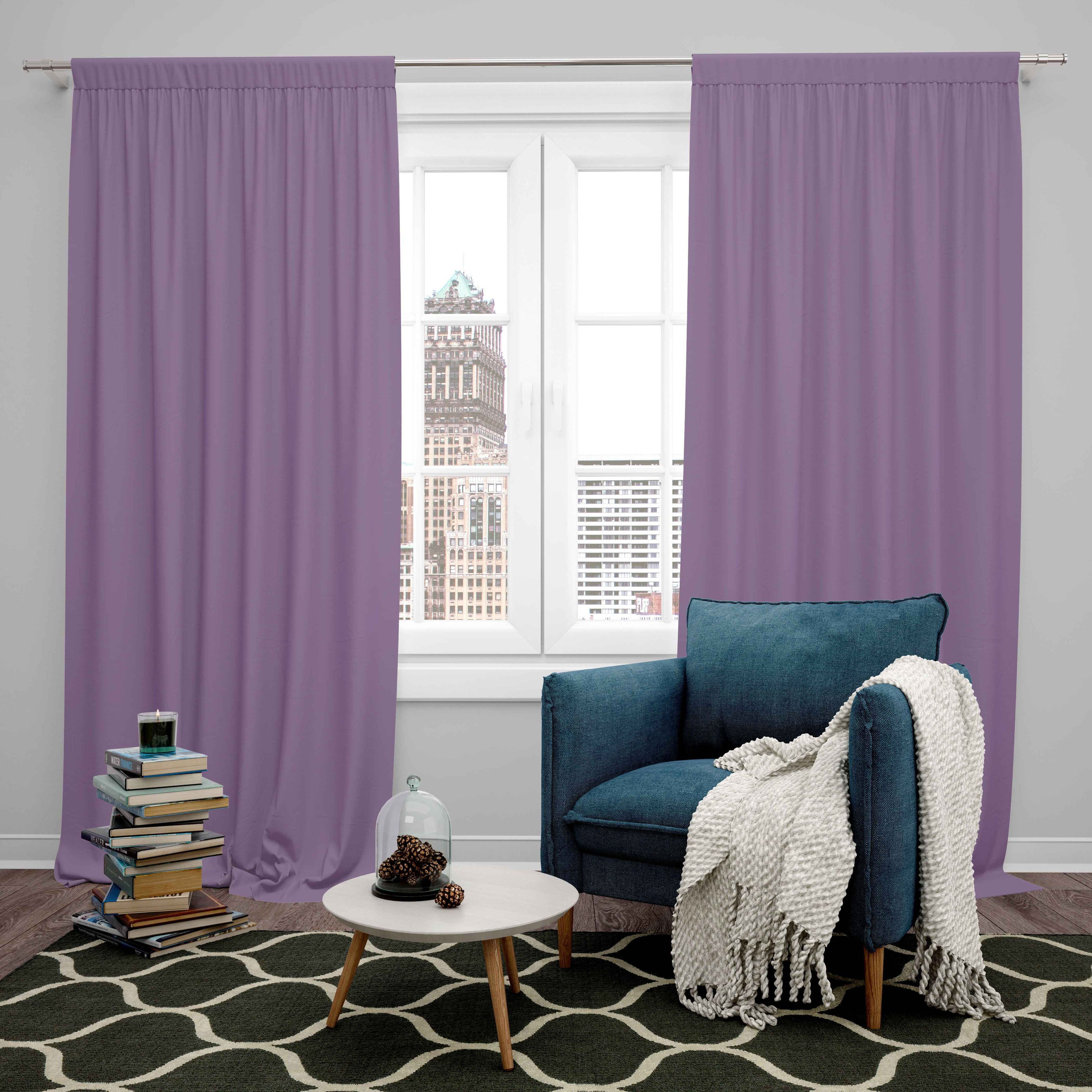 Room Darkening Thermal Insulated Rod Pocket Noise Reducing Blackout Curtain