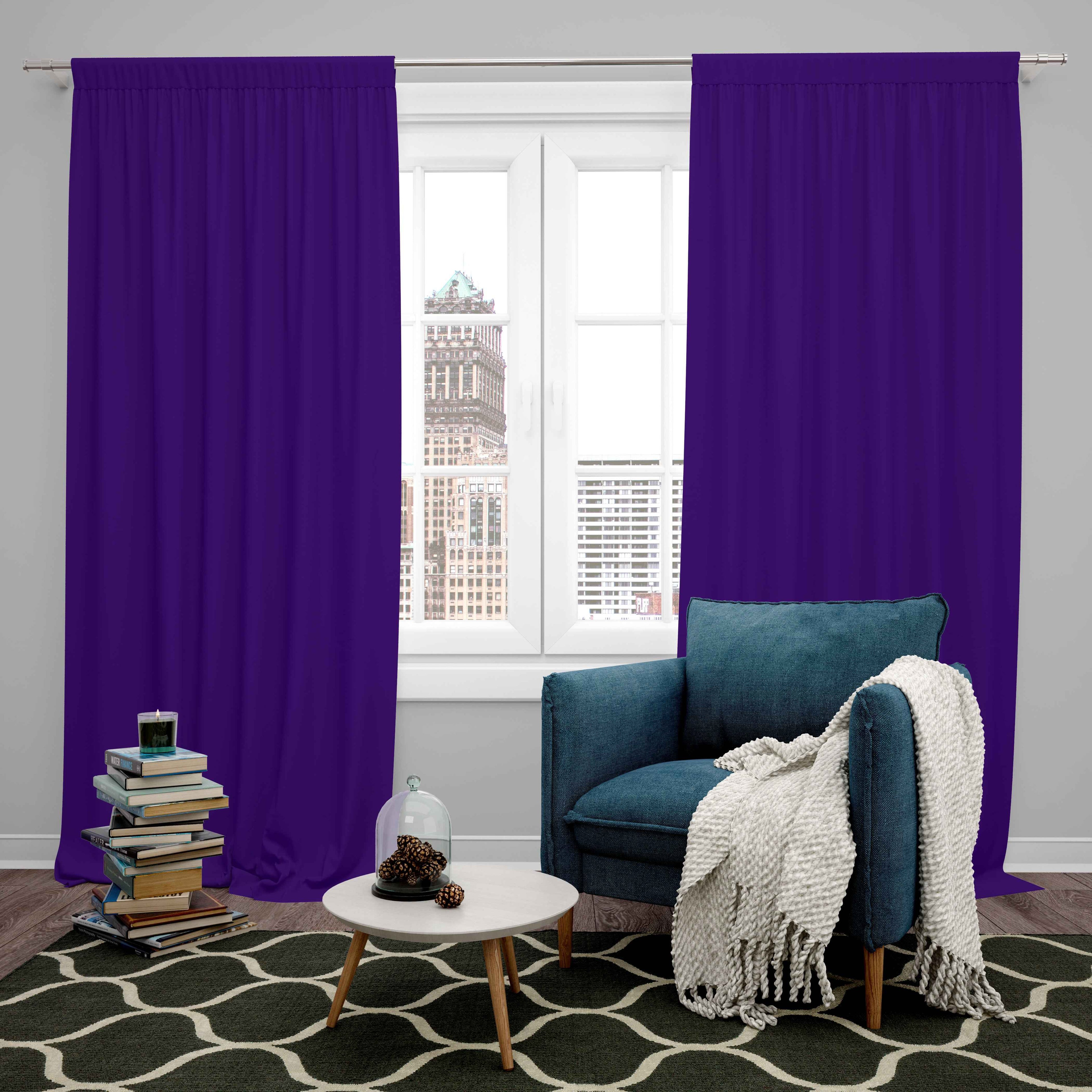 Room Darkening Thermal Insulated Rod Pocket Noise Reducing Blackout Curtain