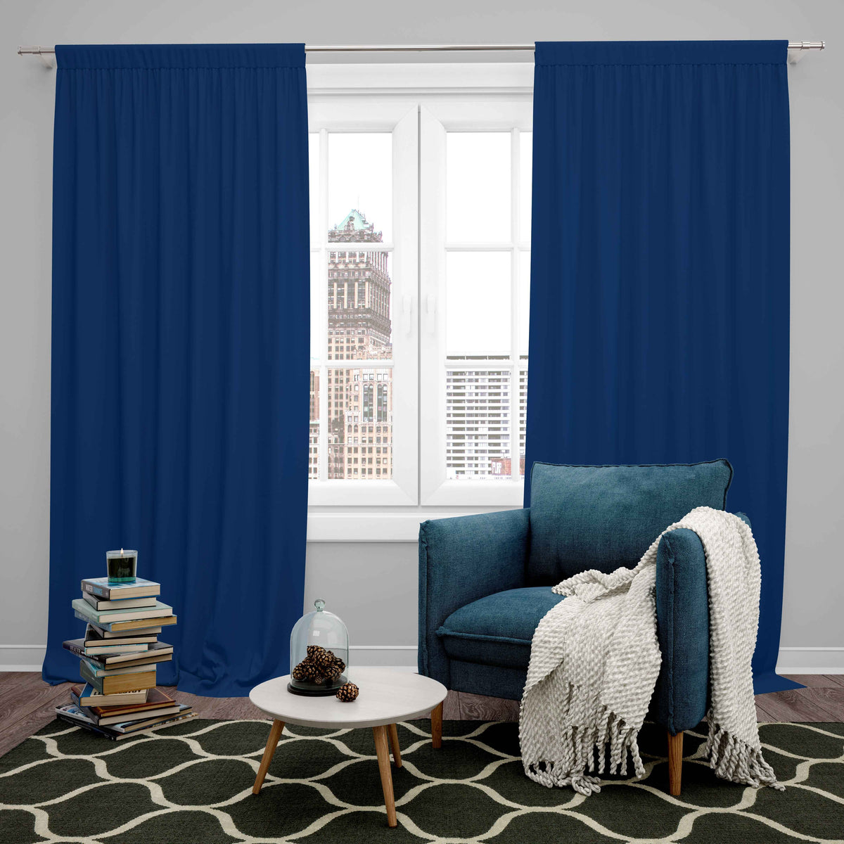 Room Darkening Thermal Insulated Rod Pocket Noise Reducing Blackout Curtain