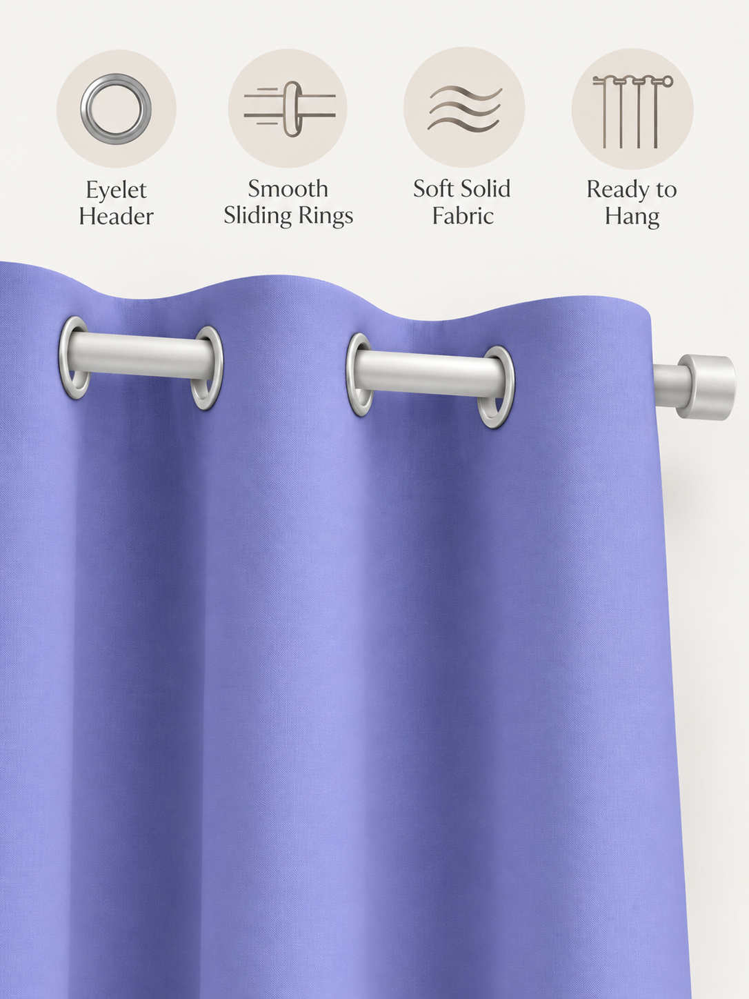 Parda Online Lavender Purple Blackout Curtains for Bedroom & Living Room, Set of 2