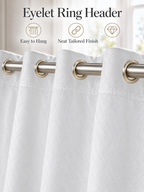 Parda Online Premium White Shower Curtain for Bathroom, Textured Fabric, Quick-Drying, Set of 2