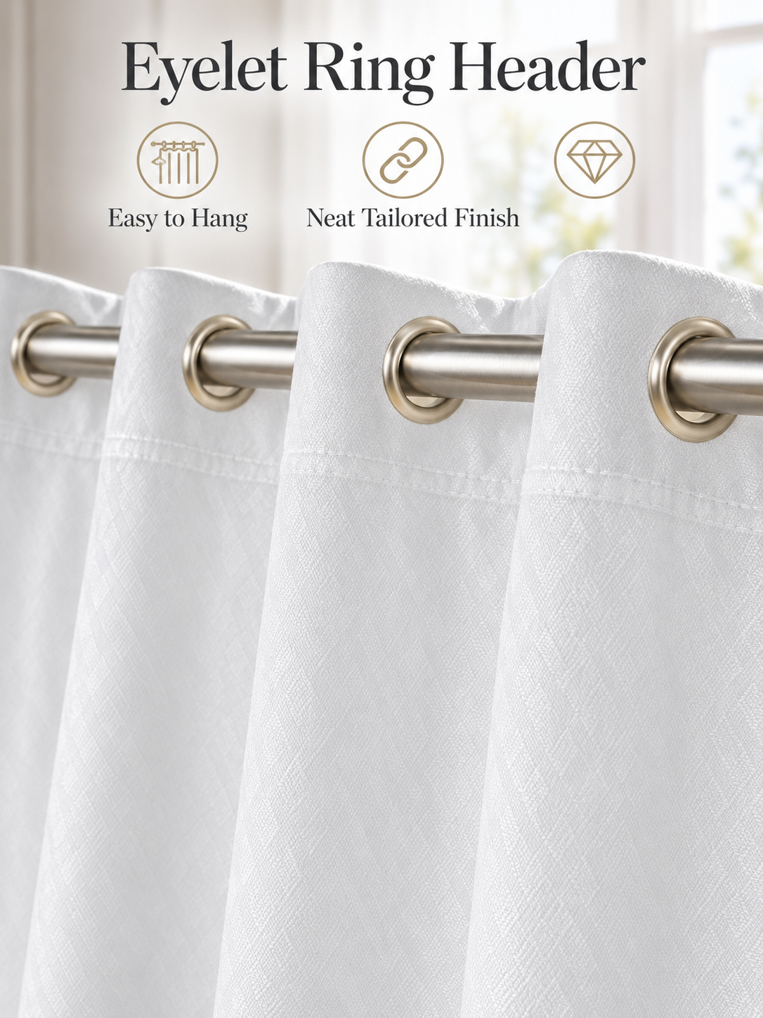 Parda Online Premium White Shower Curtain for Bathroom, Textured Fabric, Quick-Drying, Set of 2