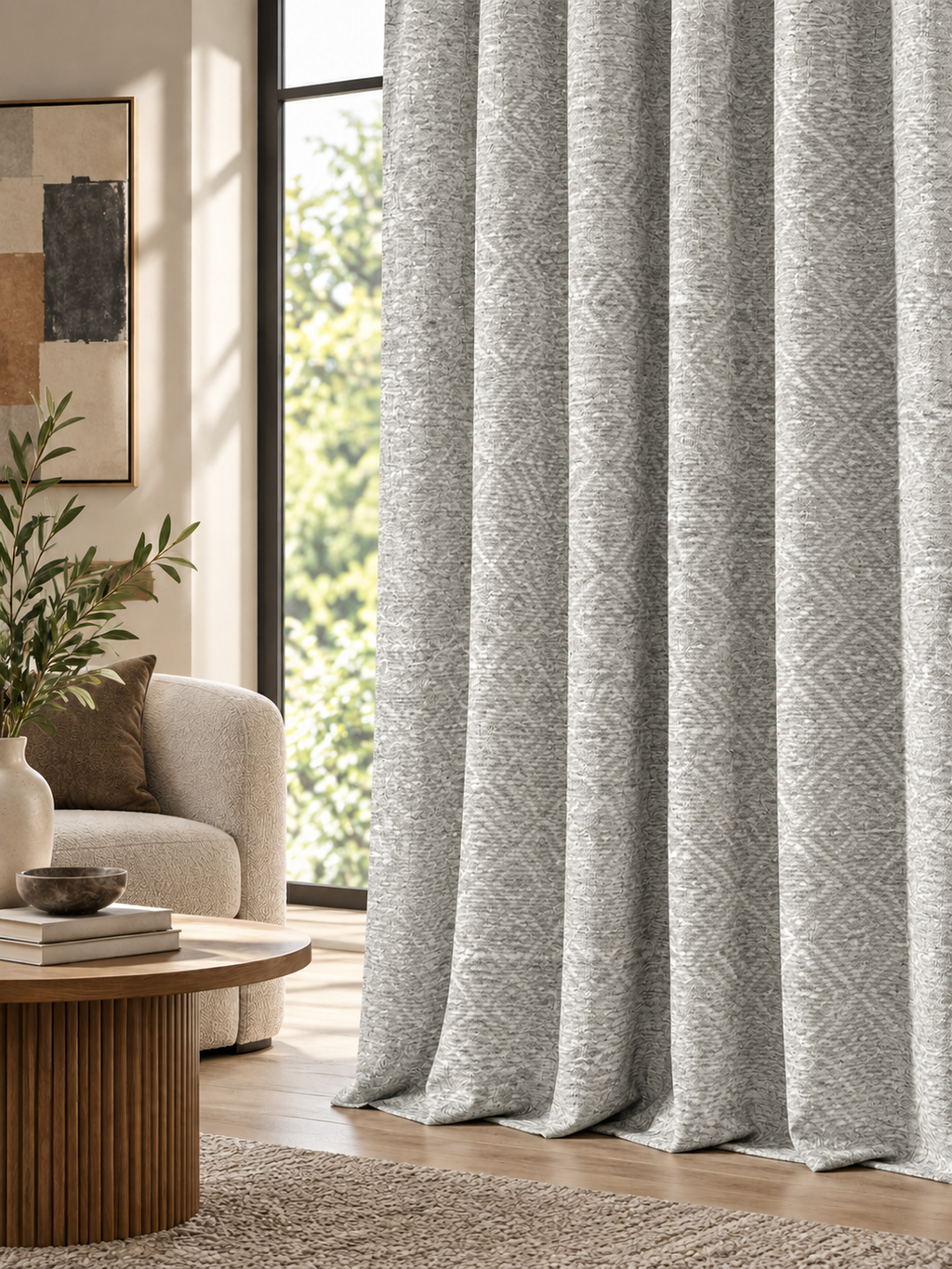Elara Silver Grey Curtain Collection