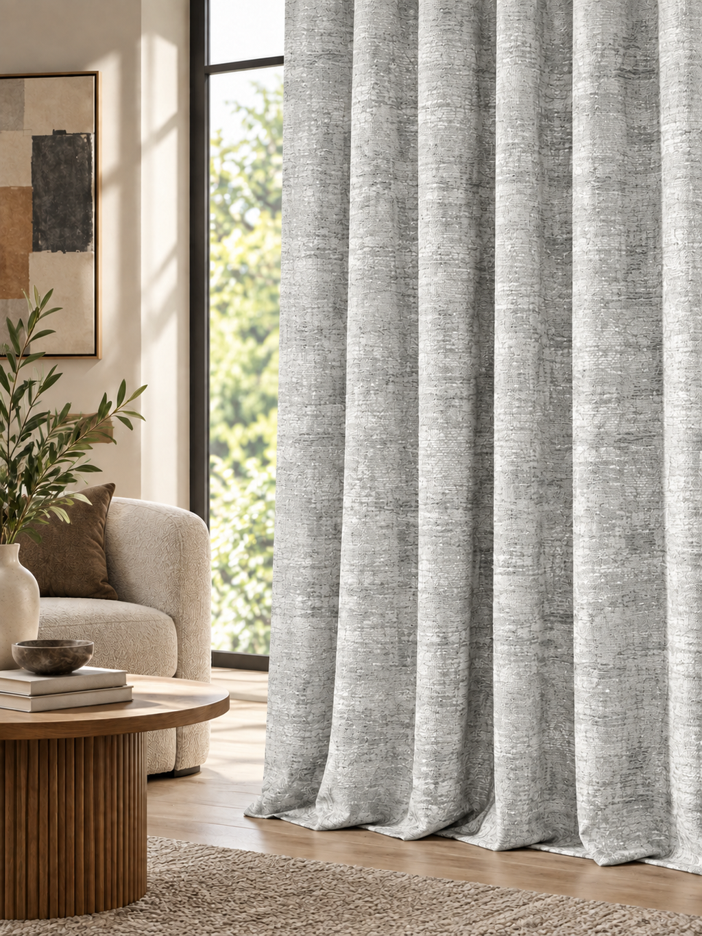 Elara Silver Grey Curtain Collection