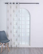 Parda online Premium Damas Design Embroidery Tissue Curtain with Soft & Durable Fabric