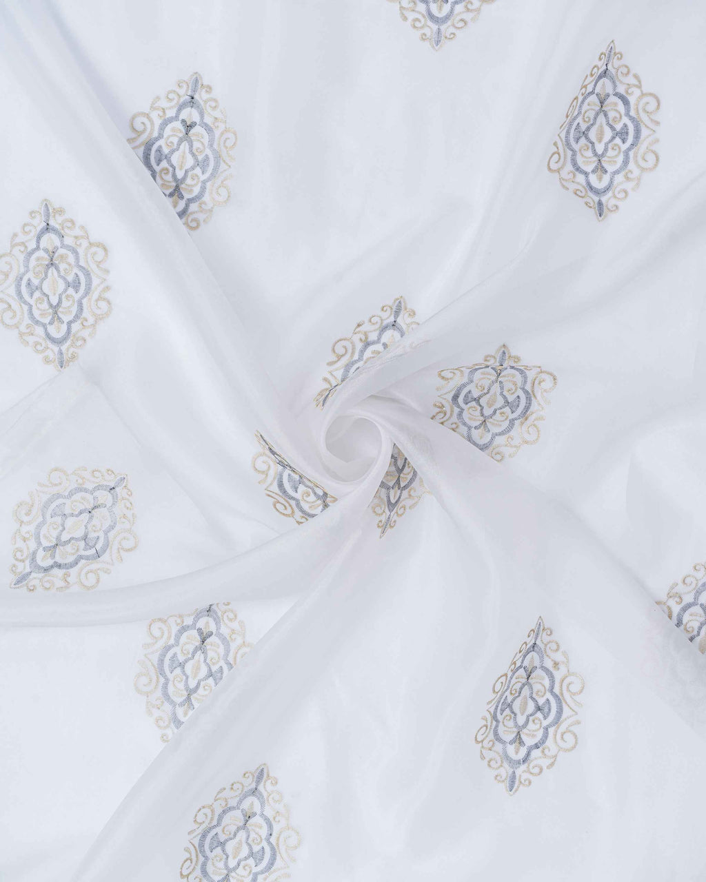 Parda online Premium Damas Design Embroidery Tissue Curtain with Soft & Durable Fabric