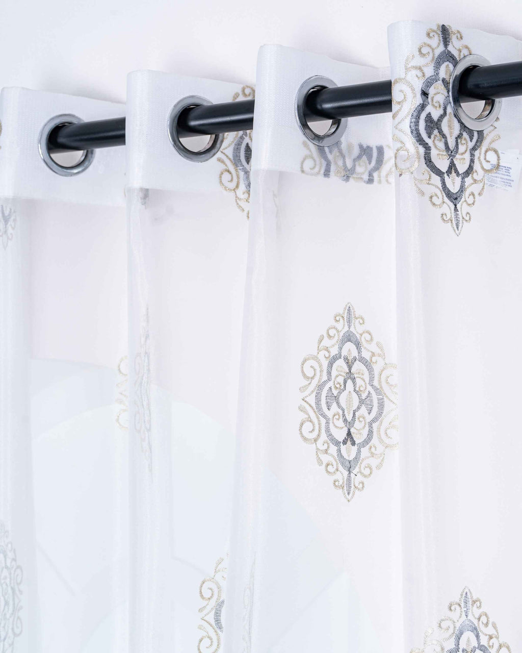 Parda online Premium Damas Design Embroidery Tissue Curtain with Soft & Durable Fabric