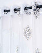 Parda online Premium Damas Design Embroidery Tissue Curtain with Soft & Durable Fabric