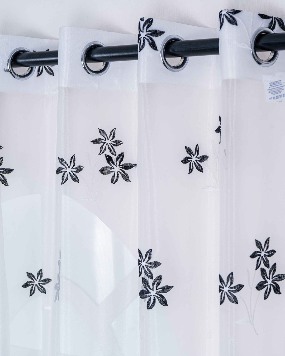 Parda online Premium 3 Flower Embroidery Tissue Curtain with Soft & Durable Fabric