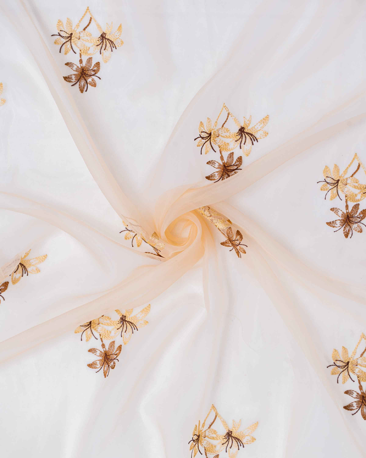 Parda online Premium 3 Flower Embroidery Tissue Curtain with Soft & Durable Fabric