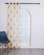 Parda online Premium Damas Design Embroidery Tissue Curtain with Soft & Durable Fabric