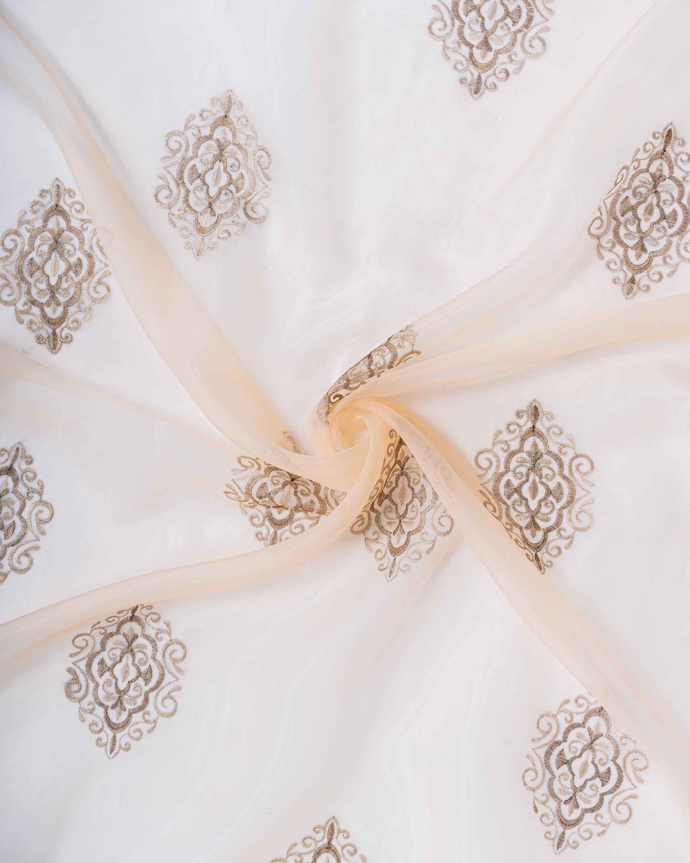 Parda online Premium Damas Design Embroidery Tissue Curtain with Soft & Durable Fabric