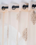 Parda online Premium Damas Design Embroidery Tissue Curtain with Soft & Durable Fabric