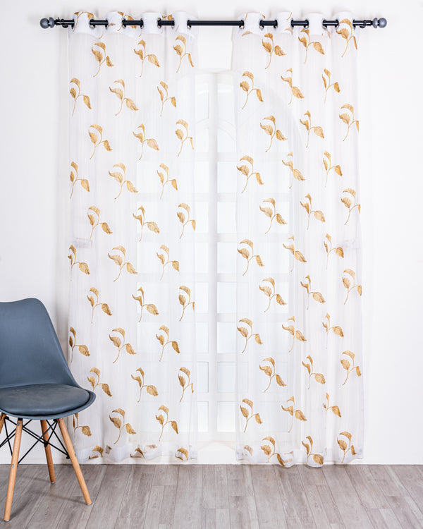 Parda online Premium Embroidery Tissue Fabric Curtain with Soft & Durable