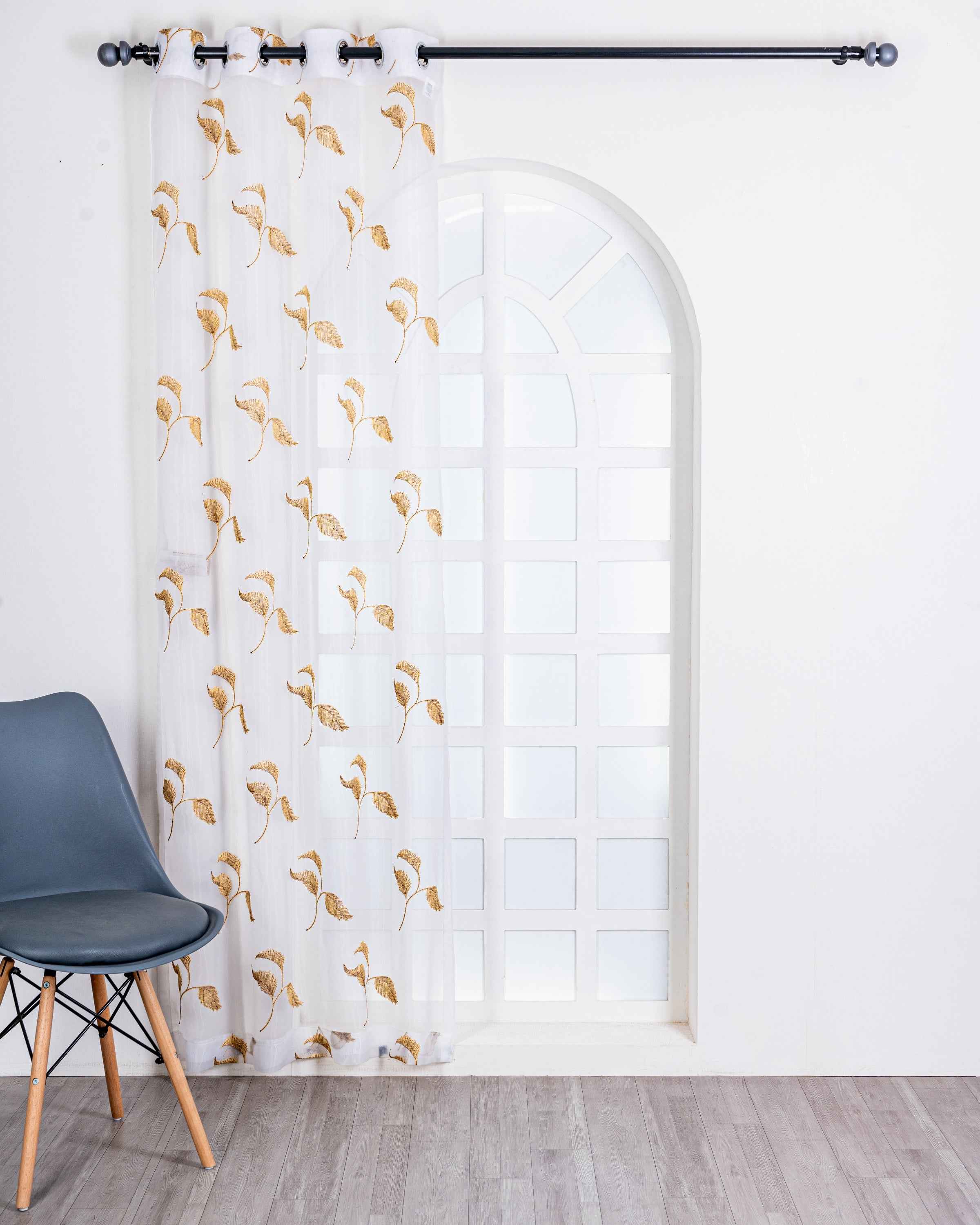 Parda online Premium Embroidery Tissue Fabric Curtain with Soft & Durable