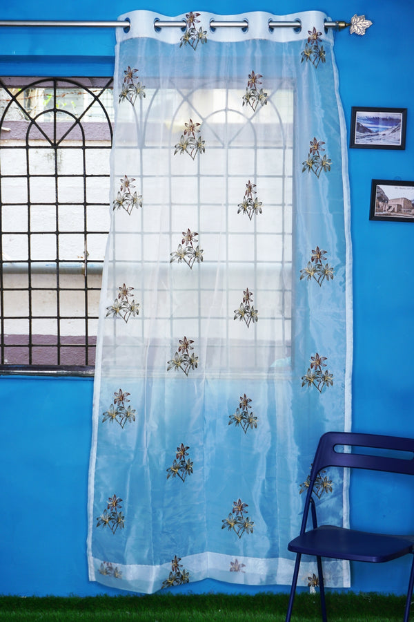 Tissue Embroidered Single Curtain