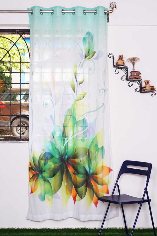 Cotton Printed Linen Single Curtain