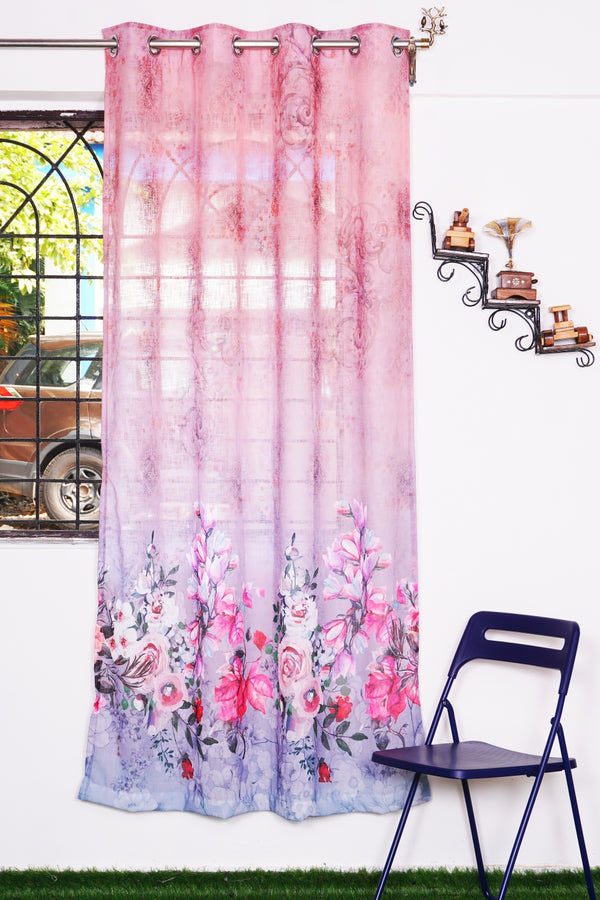 Cotton Printed Linen Single Curtain